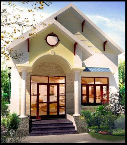 mau nha cap 4 mai thai dep 100m2 2 Mời các bạn tham khảo qua phối cảnh 3D mẫu nhà cấp 4 mái thái đẹp 100m2