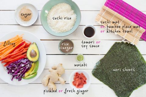 Hướng dẫn làm sushi chay và gừng cực ngon tại nhà sushi cuon chay 2 480x320 Hướng dẫn làm sushi chay và gừng cực ngon tại nhà