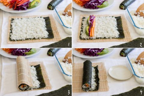 Hướng dẫn làm sushi chay và gừng cực ngon tại nhà sushi cuon chay 6 480x321 Hướng dẫn làm sushi chay và gừng cực ngon tại nhà