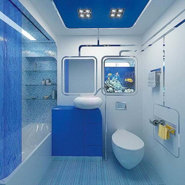 phong tam dep voi tong mau xanh va trang 12 Mẫu thiết kế phòng tắm đẹp với tông màu xanh và trắng